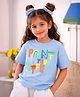 Somersault Cotton Knit Half Sleeves Point Your Life Text Printed Tee - Blue