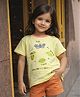 Somersault Cotton Knit Half Sleeves Butterfly Printed Tee - Yellow