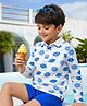 Somersault Cotton Knit Full  Sleeves Lemons Printed Polo Tee - White