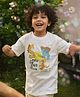 Somersault Cotton Knit Half Sleeves Animals & Brand Name Printed Tee - White