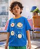Somersault Cotton Knit Half Sleeves Vegetables Printed Tee -  Blue