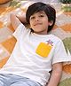 Somersault Cotton Knit Half Sleeves Abstract Printed Tee - White