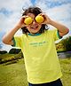 Somersault Cotton Knit Half Sleeves Nimbu Paani Text Printed Tee - Yellow
