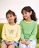 Somersault Cotton Knit Pack Of 2 Full Sleeves Solid & Lemon Printed Tees - Yellow & Green