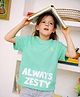 Somersault Cotton Knit Half Sleeves Always Zesty Text Printed Tee - Green