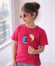 Somersault Cotton Knit Half Sleeves Pomegranate Applique Detailed & Printed Tee - Pink