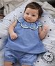 Somersault Cotton Woven Sleeveless Lemons Embroidered  Romper - Blue