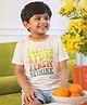 Somersault Cotton Knit Half Sleeves Recycle Reuse Text Printed Tee - White