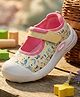 Hopits Abstract Printed Velcro Closure Shoes - Yellow