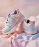Hopits Colour Blocked Floral & Butterfly Designed Snap Lock Closure Shoes - Mauve
