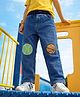 Somersault Solid Cotton Denim Ball Embroidered Jeans - Blue