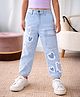 Somersault Cotton Denim Heart Patch Detailed Jeans - Blue