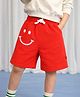 Somersault Cotton Knit Smiley Printed Shorts - Red