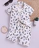 OLY KIDS Cotton Knit Half Sleeves Cactus & Teddy Printed Coordinating Shirt & Shorts With Tee Set - Blue