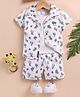 OLY KIDS Cotton Knit Half Sleeves Cactus & Teddy Printed Coordinating Shirt & Shorts With Tee Set - Green