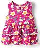 Babyhug Cotton Knit Sleeveless Top with Floral Print - Multicolor