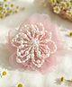 Takabee Floral Applique & Pearls Detailed Hair Clip - Peach