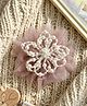 Takabee Floral Applique & Pearls Detailed Hair Clip - Pastel Brown