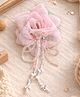 Takabee Crystals Detailed Floral Embellished Alligator Hair Clip - Light Pink