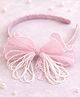 Takabee Beads Embellished Bow Applique Detailed Hair Band - Pink