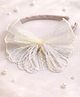 Takabee Beads Embellished Bow Applique Detailed Hair Band - Cream