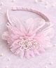 Takabee Pearls Embellished Floral Applique Detailed Hair Band - Light Pink