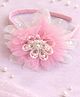 Takabee Pearls Embellished Floral Applique Detailed Hair Band - Peach