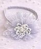 Takabee Pearls Embellished Floral Applique Detailed Hair Band - Grey