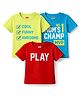 Babyhug Cotton Knit Half Sleeves T-Shirt with Text Print Pack of 3 - Multicolor