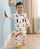 Babyoye 100% Cotton Knit Full Sleeves Skates Printed Co-Ords Shirt & Pyjama Night Suit - White