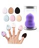 Gleva 6 Pcs Mini Finger Powder Puff & Soft Makeup Blender Set, Reusable Makeup Sponges for Loose Powder.