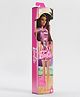 Barbie Fashion Doll Straight Burgundy Hair Removable Tank Dress & Shoes 32 cm - Pink.