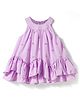 Little Kangaroos Knit Sleeveless Party Top with Glitter Print & Frill Detailing - Lilac