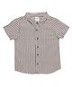 MINI KLUB Viscose Rayon Woven Half Sleeves Striped Shirt - Brown & White