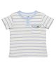 MINI KLUB Cotton Knit Half Sleeve Striped Tee - Blue & White