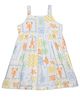MINI KLUB Viscose Rayon Woven Sleeveless Sea Life Printed Dress - White