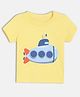 MINI KLUB Cotton Knit Half Sleeves Submarine Printed Tee - Yellow