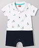 Babyhug 100% Cotton Knit Half Sleeves Vehicles Printed Romper - Multicolor
