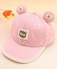 KIDLINGSS Cotton Woven Bear Patch Applique Detailed Baseball Cap - Light Pink -Circumference 49-52 Cm