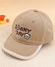 KIDLINGSS Cotton Sunny Day Text Embroidered Cap - Khaki - Circumference - 49-52 Cms