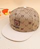KIDLINGSS Cotton Teddy Bear Face Embroidered Cap - Khaki - Circumference - 52-55 Cms