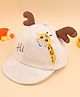 KIDLINGSS Cotton Giraffe Embroidered Baseball Cap - Off White - Circumference 47 - 50 Cm