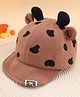 KIDLINGSS Cow Printed Ears Applique Detailed Cap - Brown - Circumference- 47 - 50 Cm