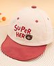 KIDLINGSS Bear & Super Hero Text Embroidered Cap - Red - Circumference- 47 - 50 Cm