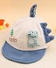 KIDLINGSS Hello Text Embroidered Dinosaur Applique Detailed Cap - Blue - Circumference- 47 - 50 Cm