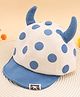 KIDLINGSS Polka Dots Printed Horns Applique Detailed Cap - Blue - Circumference 47-50 Cms