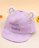 KIDLINGSS Cotton Sweet Baby Text Embroidered Cap - Purple -  Circumference 47 - 50 Cm