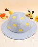 KIDLINGSS Cotton Giraffe Applique Detailed Bucket Hat - Light Blue - Circumference 49 Cm