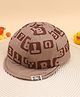 KIDLINGSS Corduroy Alphabets Printed Cap - Brown - Circumference 50 - 53 Cm