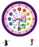 SPIKY Stylish Astronaut Wall Clock for Bedroom, Living Room, Classroom, Decorative Wall Clock, Playroom and Nursery | Multi Coloured Hour and Minutes Hand | Birthday Gift for Girls - Purple